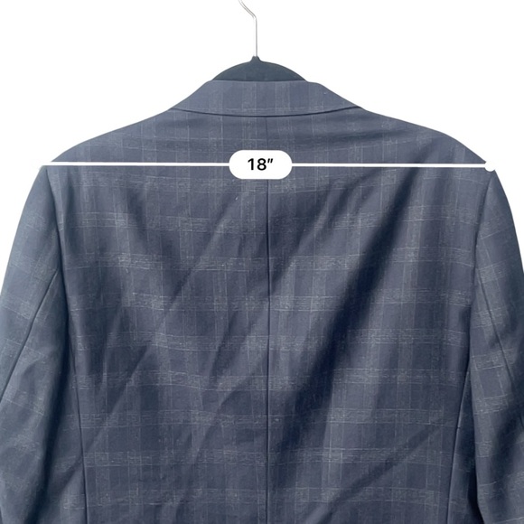 Sandro Paris Men’s Navy Plaid Wool Suit EU 52 / US 42 | 2-Piece Blazer & Pants - Picture 7 of 16